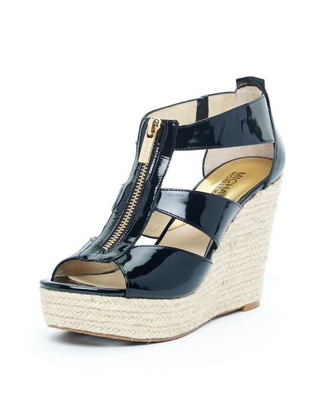 michael kors wedges damita black|michael kors wedge sandals.